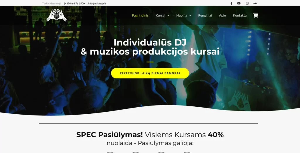 web dizainas darbai interneto svetainiu kurimas wordpress hero sekcija atikesup