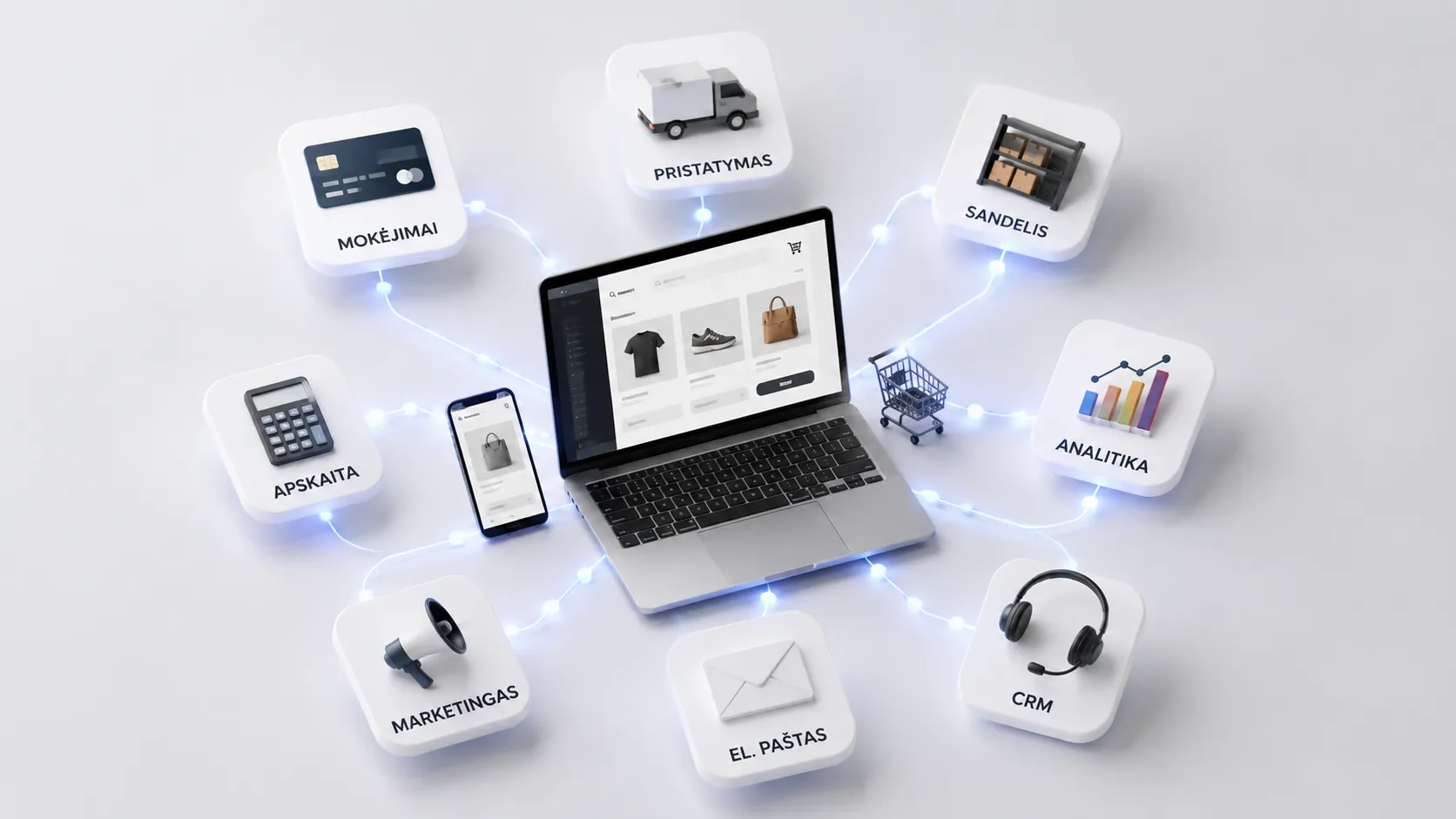 Elektroninės parduotuvės mokėjimų ir pristatymo integracijos