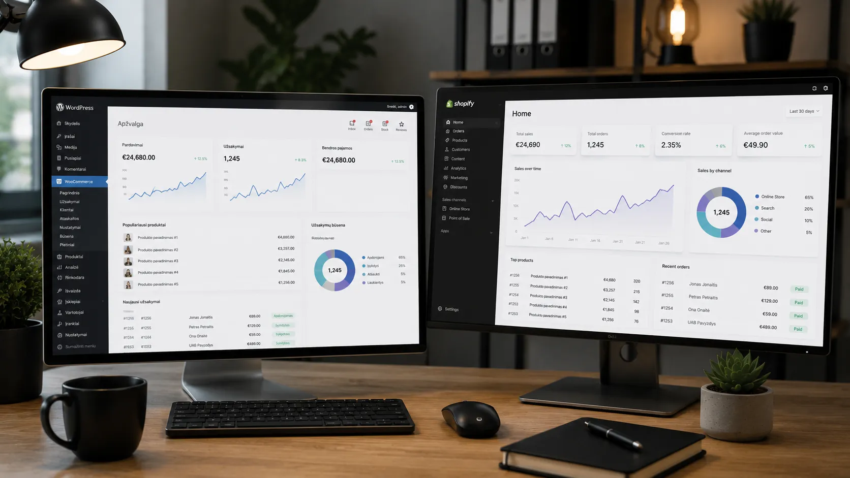 WooCommerce ar Shopify elektroninei parduotuvei