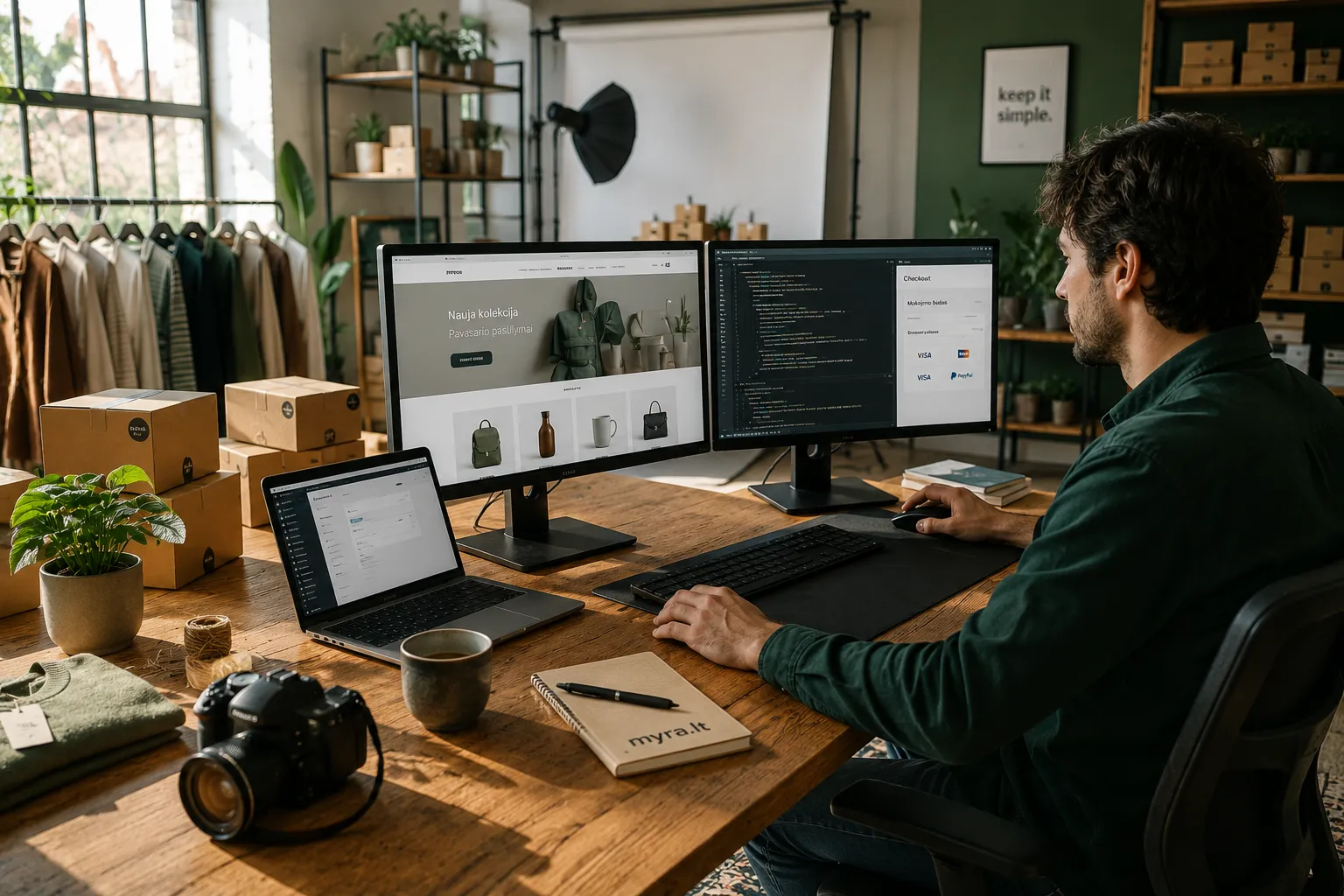 Elektroninės parduotuvės kūrimo freelanceris