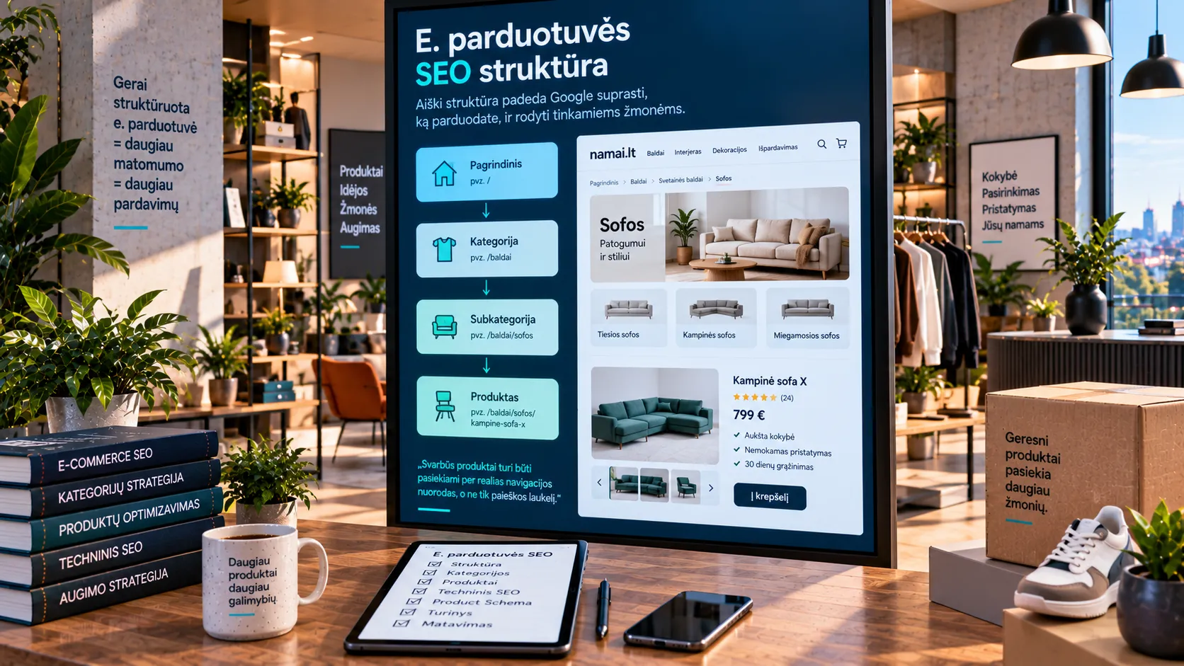 Elektroninės parduotuvės SEO struktūra 2026