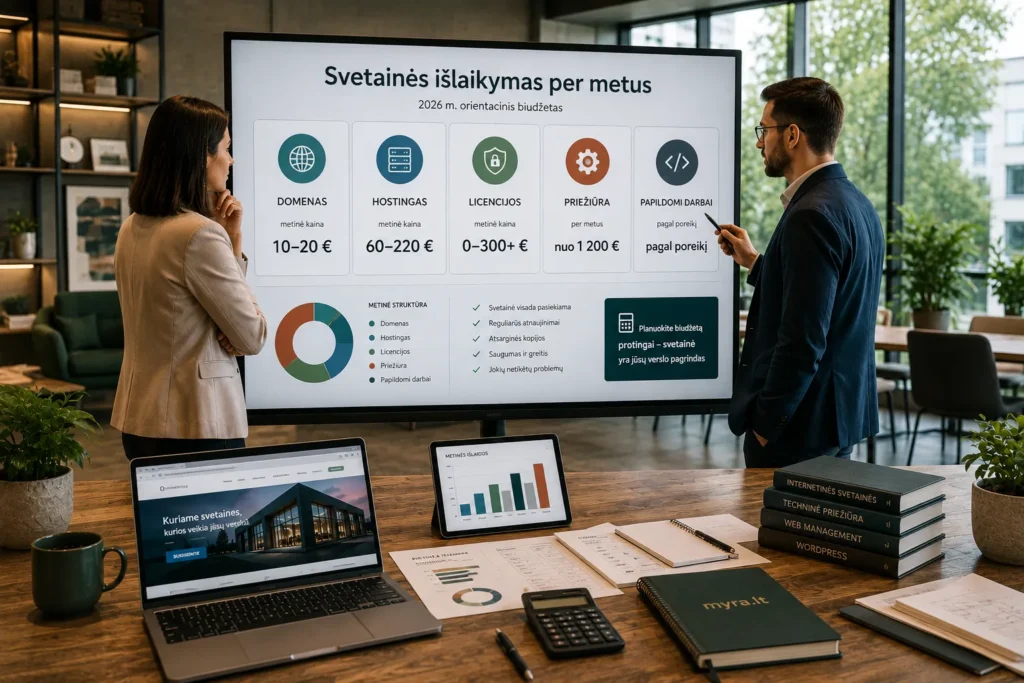 Kiek kainuoja išlaikyti interneto svetainę per metus