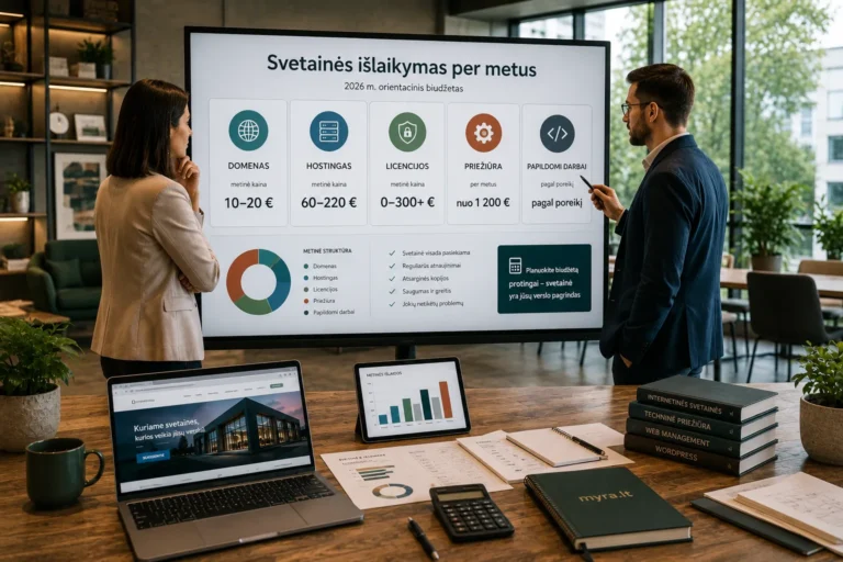 Kiek kainuoja išlaikyti interneto svetainę per metus