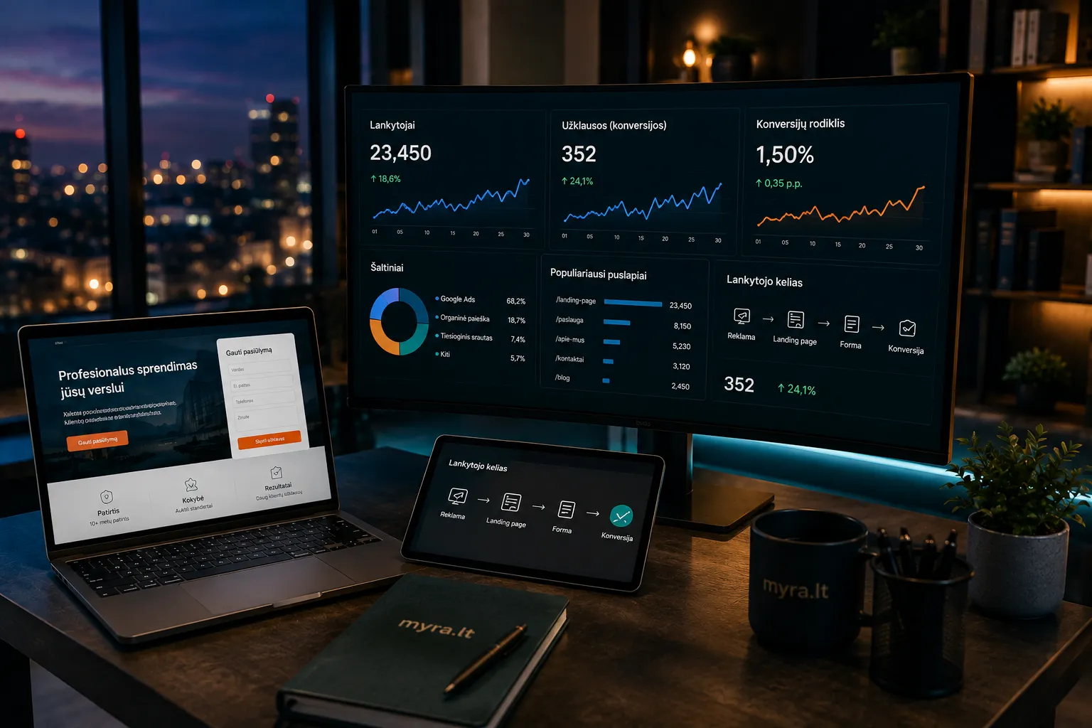 Landing page konversijų ir rezultatų analizė