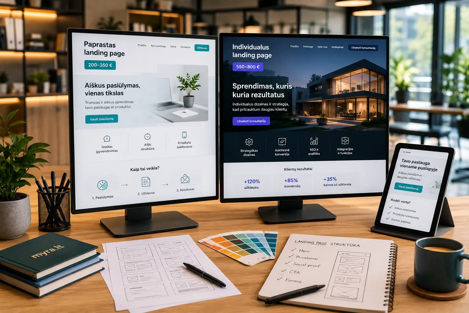 Profesionalaus landing page kūrimas