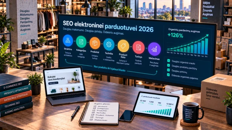 SEO elektroninei parduotuvei 2026 metais