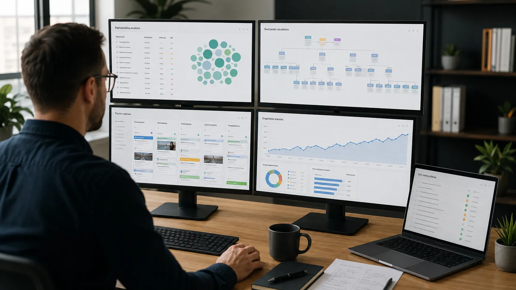 SEO optimizavimo darbai ir raktažodžių analizė