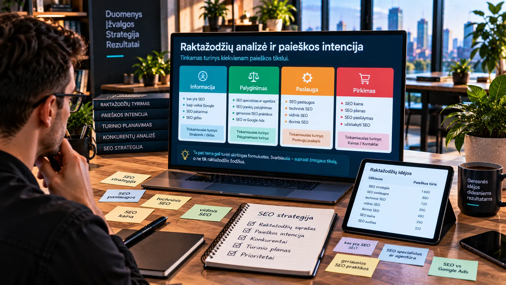 Raktažodžių ir paieškos intencijos analizė SEO strategijai