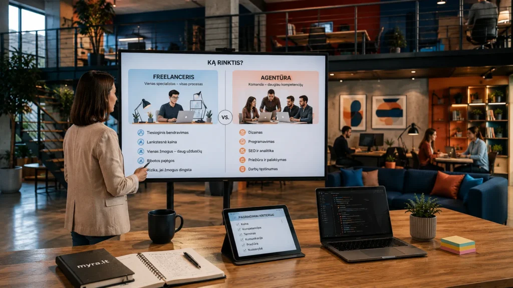 Svetainių kūrimo agentūra ar freelanceris – ką rinktis