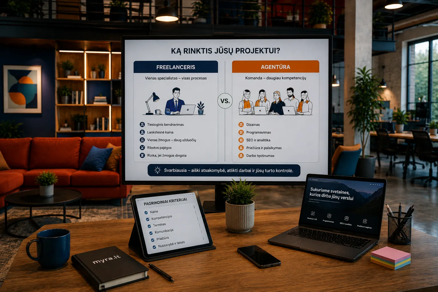 Svetainių kūrimo agentūra ar freelanceris – ką rinktis