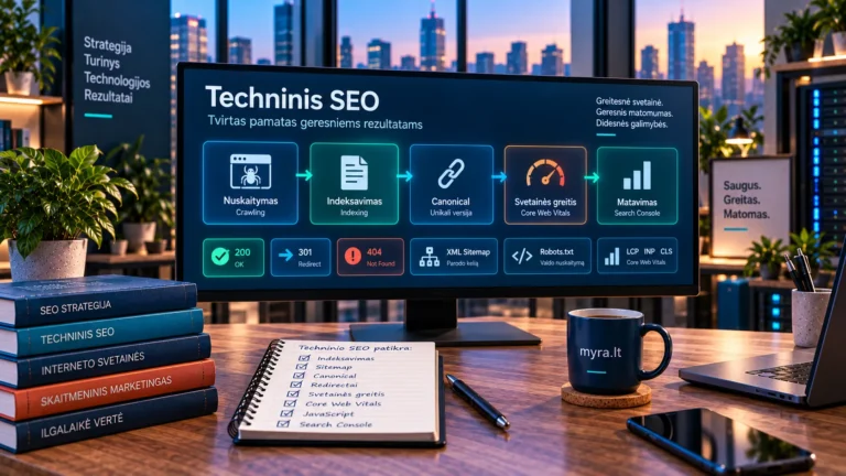 Techninis SEO optimizavimas 2026 metais